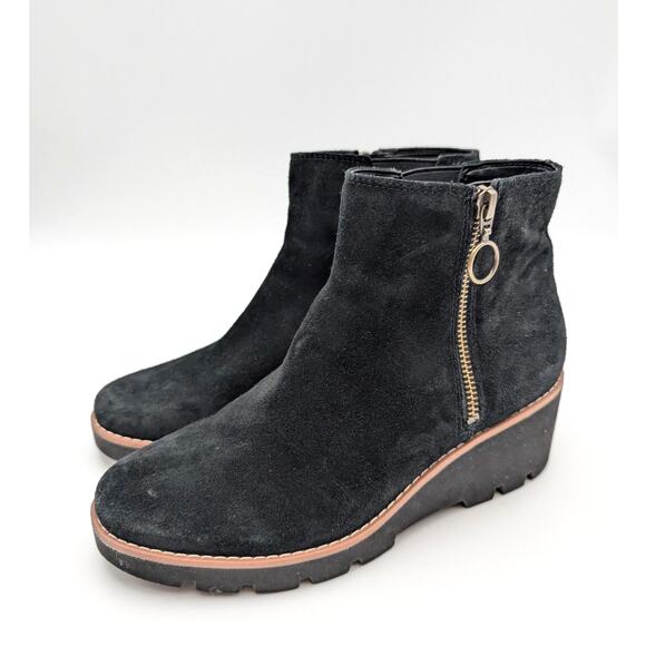 Vionic Hazal Ankle Boots Water Repellent Side Zip Women's Black Size US7 EU37 - Picture 1 of 13